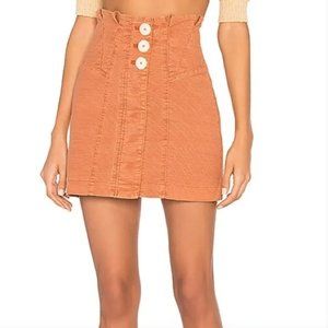 Free People Terrra Cotta Button-up Skirt (size 0)